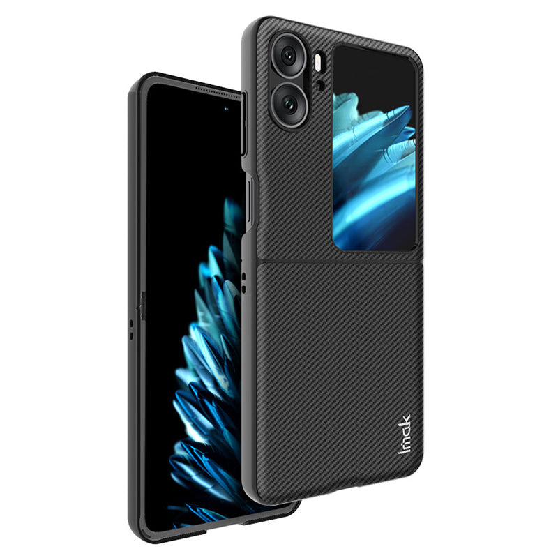 IMAK Ruiyi Series for Oppo Find N2 Flip 5G Protective Phone Case Carbon Fiber Texture PU Leather Coated PC Anti-scratch Mobile Phone Cover IMAK Ruiyi Series for Oppo Find N2 Flip 5G Protective Phone Case Carbon Fiber Texture PU Leather Coated PC Anti-scratch Mobile Phone Cover